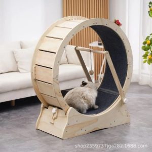 Arbre-a-chat-roue-jouet-en-bois